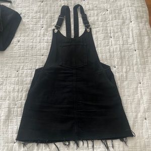 Zara black denim overalls dress, M